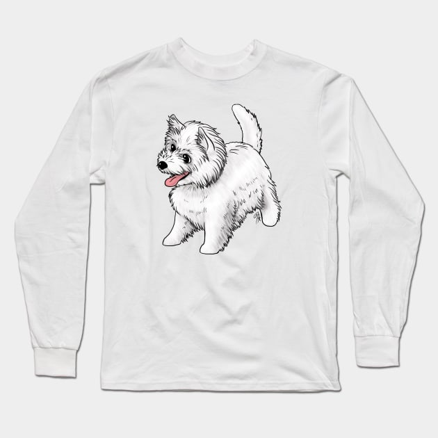 Dog - West Highland Terrier - Heidi Design Long Sleeve T-Shirt by Jen's Dogs Custom Gifts and Designs